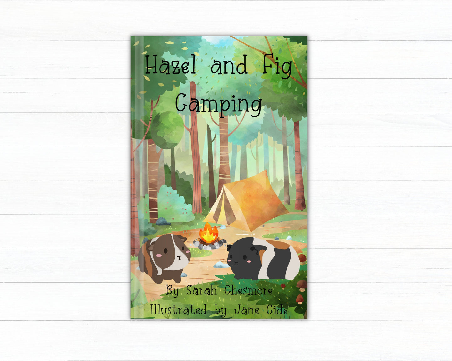 Hazel & Fig Camping children's book, guinea pig book, story book, camping book, book about making new friends, wants and needs, hibernation