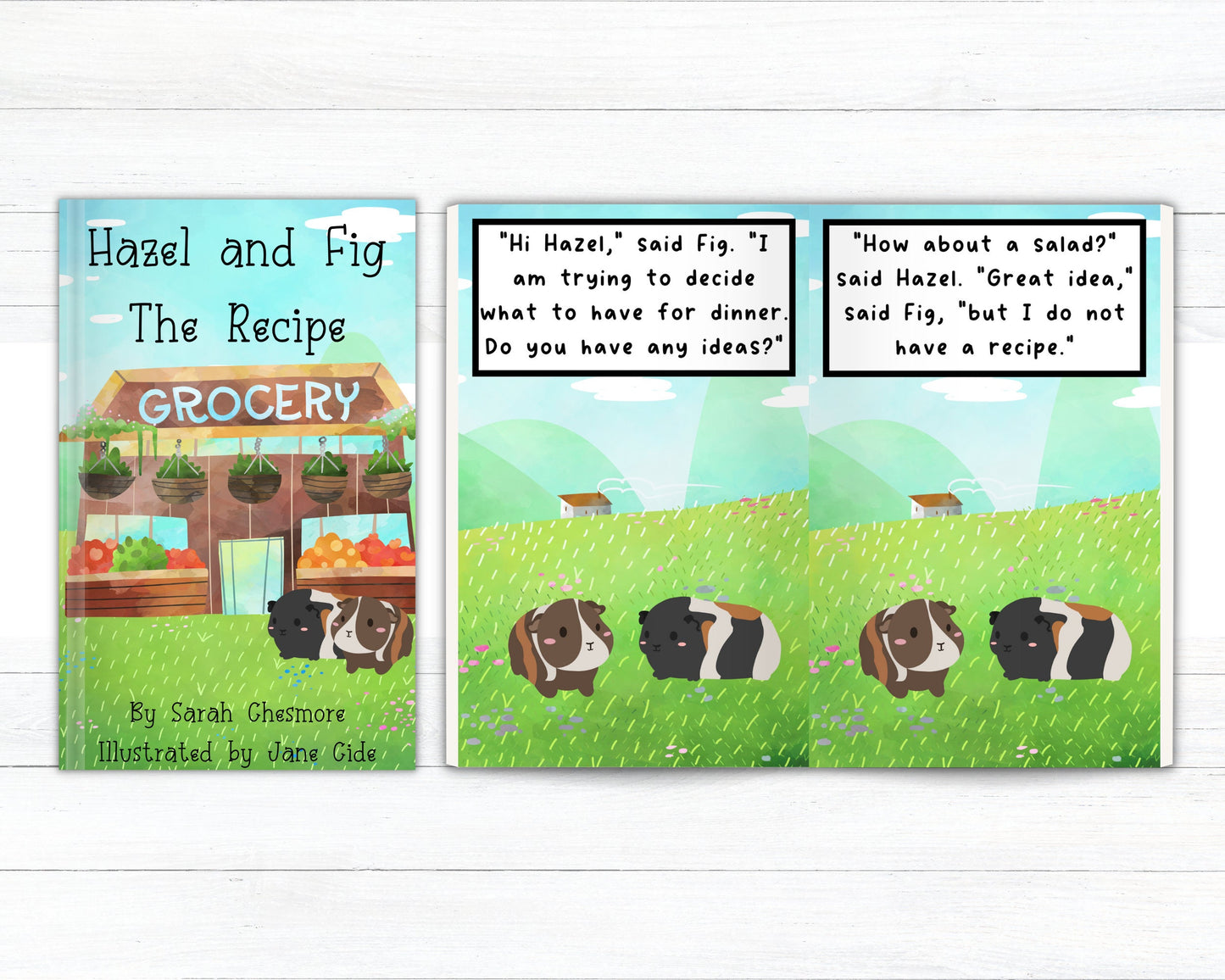 Hazel & Fig The Recipe- children's book, guinea pig book, story book, following directions book, planning book, following a recipe book