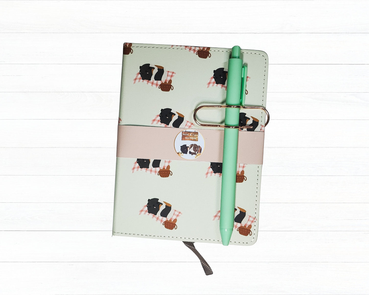 Guinea Pig Picnic Journal- picnic notebook, summer notebook, guinea pig notebook, A6 notebook, guinea pig A6 notebook and pen set, spring