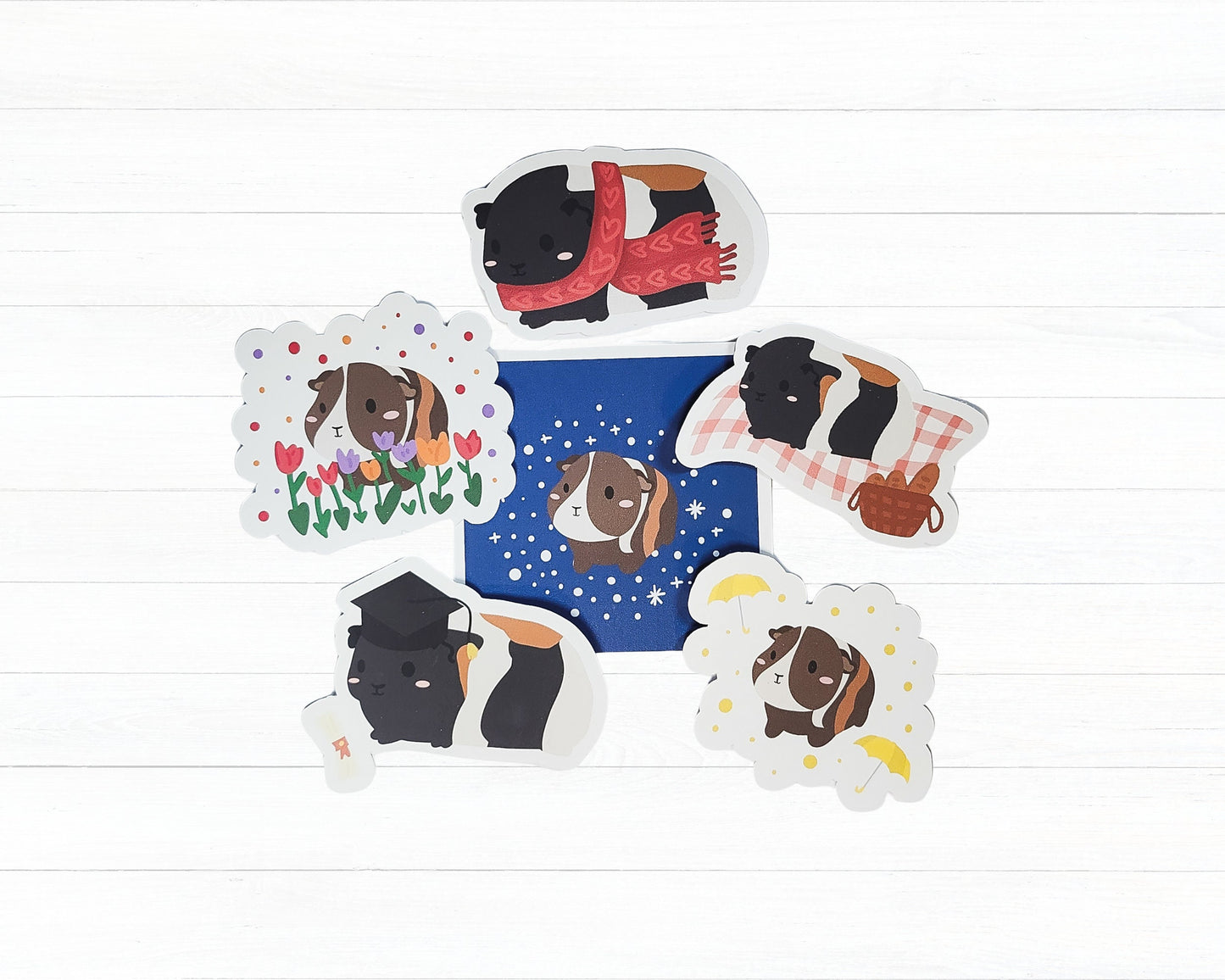 Guinea Pig Sticker Complete Set- valentine's sticker, winter sticker, guinea pig lovers, graduation sticker, guinea pig love sticker, picnic