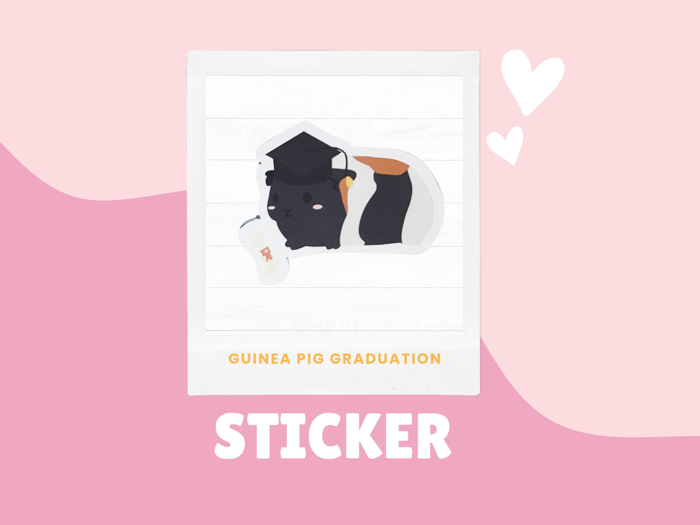 Guinea Pig Graduation Sticker- spring sticker, graduation sticker, guinea pig lovers, summer guinea pig sticker, elementary graduation