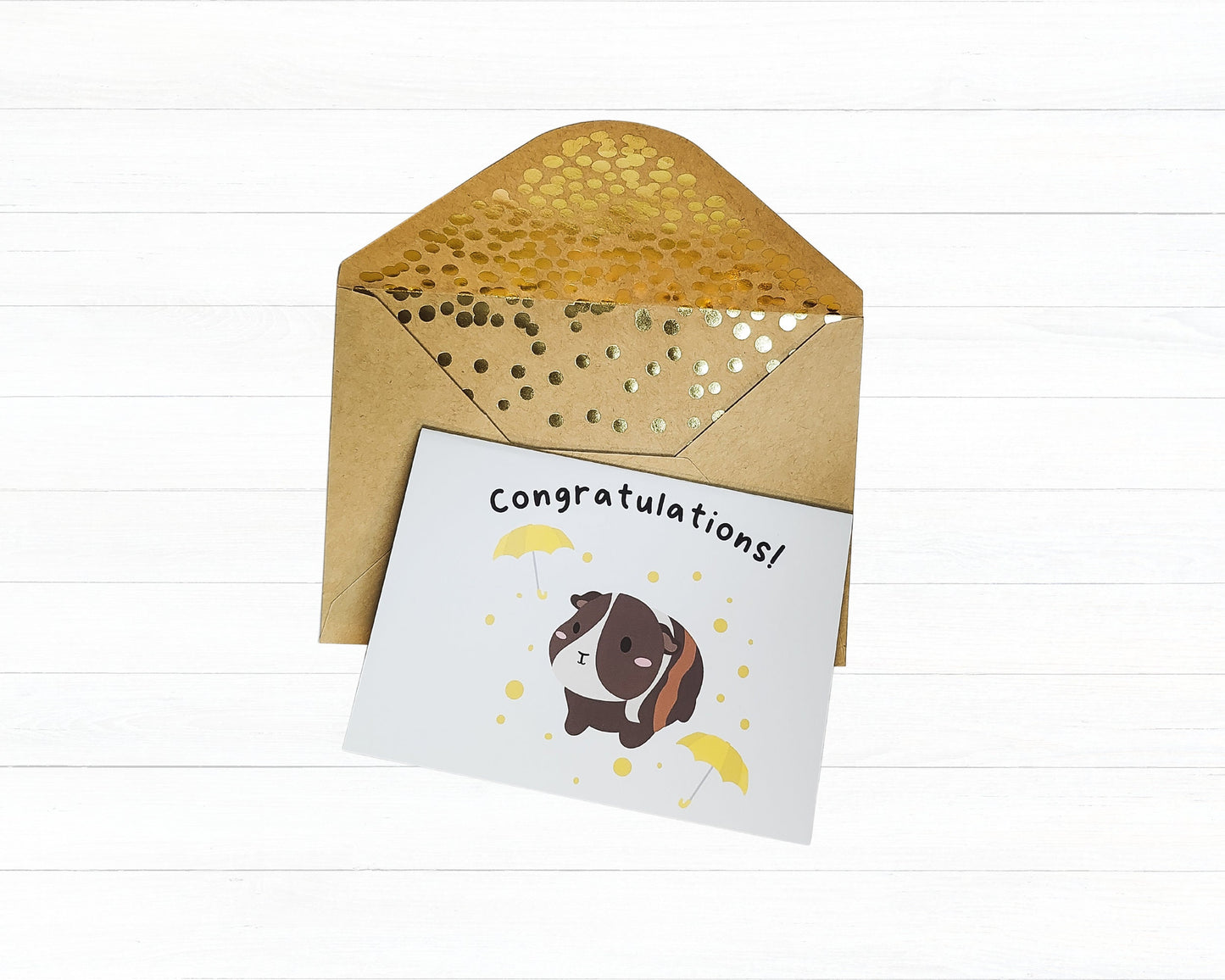 Guinea Pig Congratulations Card- guinea pig baby shower card, spring greeting card, spring guinea pig card, guinea pig mom, guinea pigs