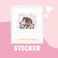 Guinea Pig Flower Sticker- spring sticker, floral sticker, guinea pig lovers, summer guinea pig sticker, spring guinea pig sticker, flowers