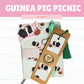 Guinea Pig Picnic Journal, Bookmark and Sticker Set- picnic notebook, picnic bookmark, guinea pig notebook, A6 notebook, picnic sticker